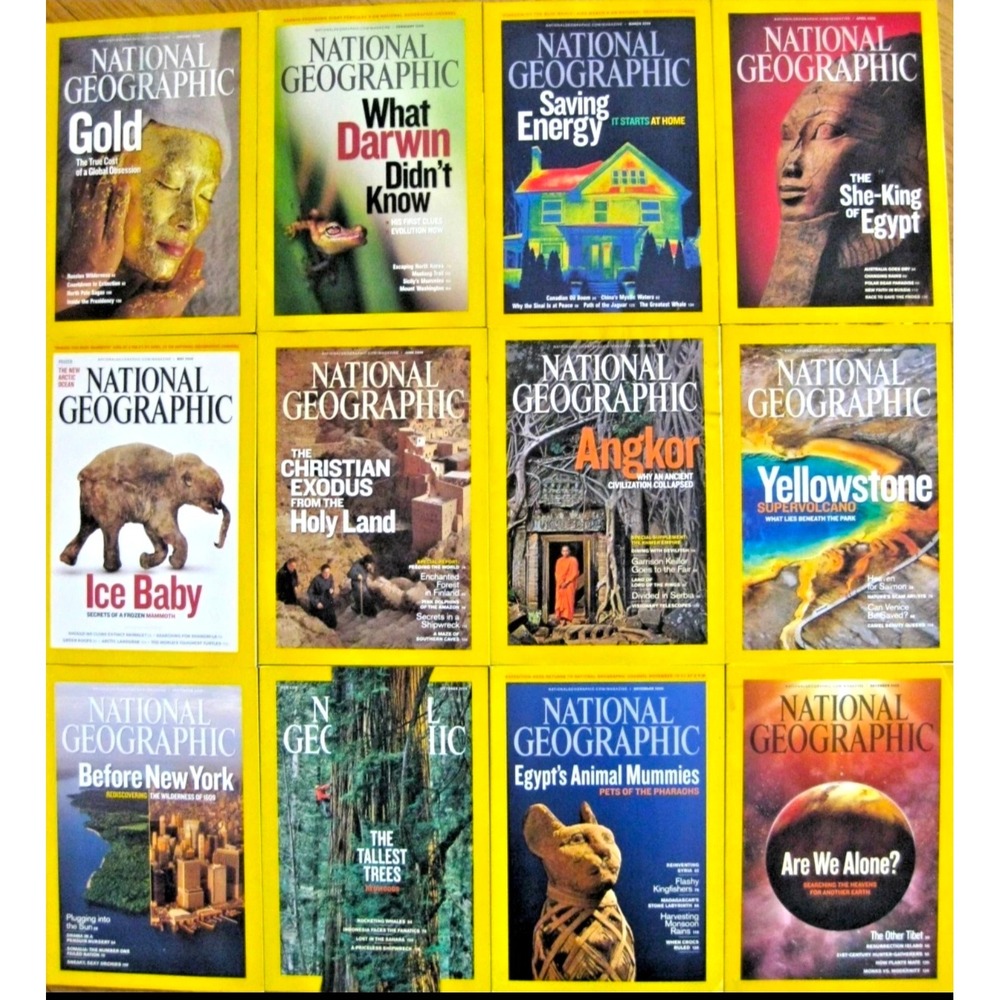 National Geographic Magazine Lot Full Year 2009 12 Issues Darwin Yellowstone